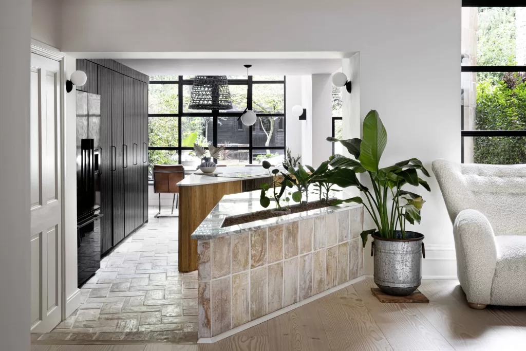 terracotta tiles in kitchen extension