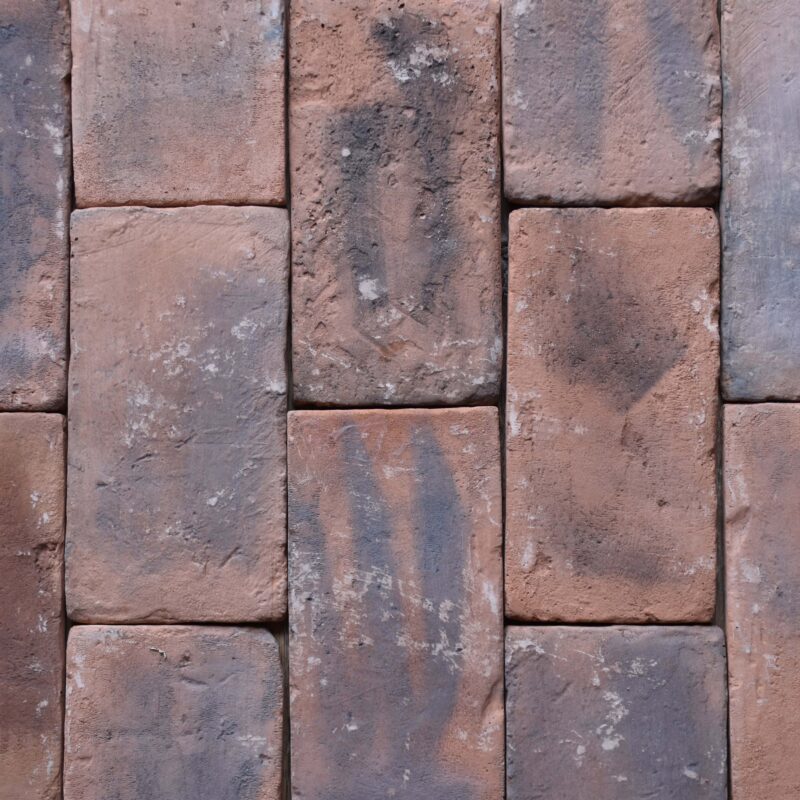 Red and black brick tiles