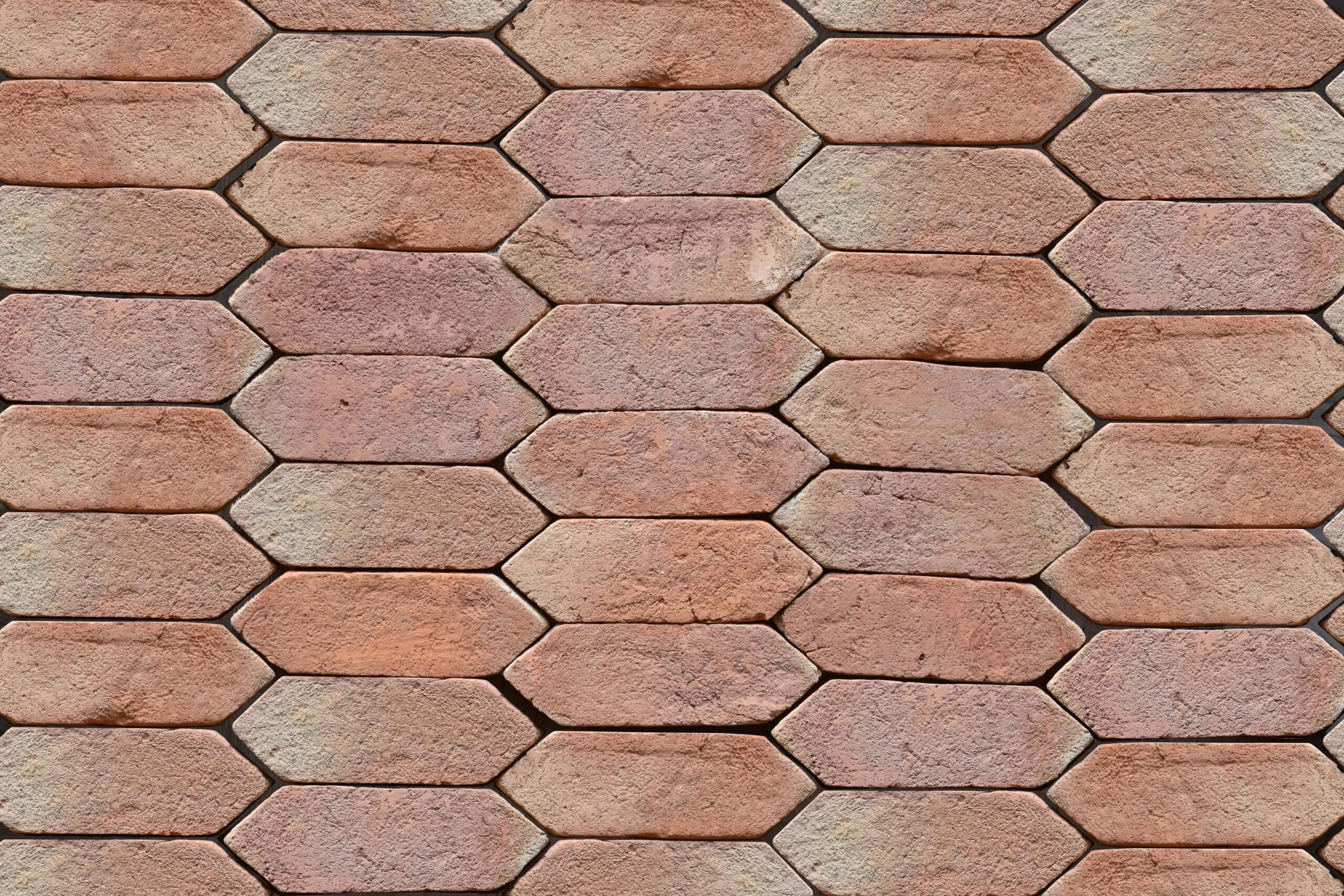 Picket terracotta brick tiles