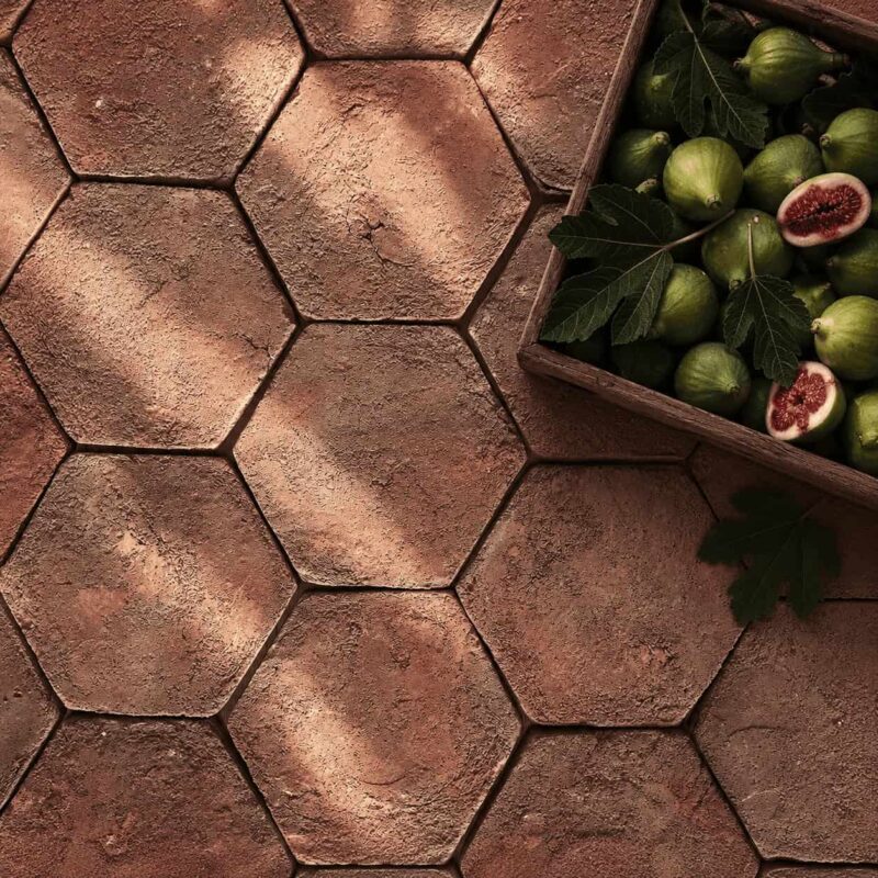 NK7 – Hexagon Terracotta Brick Tiles