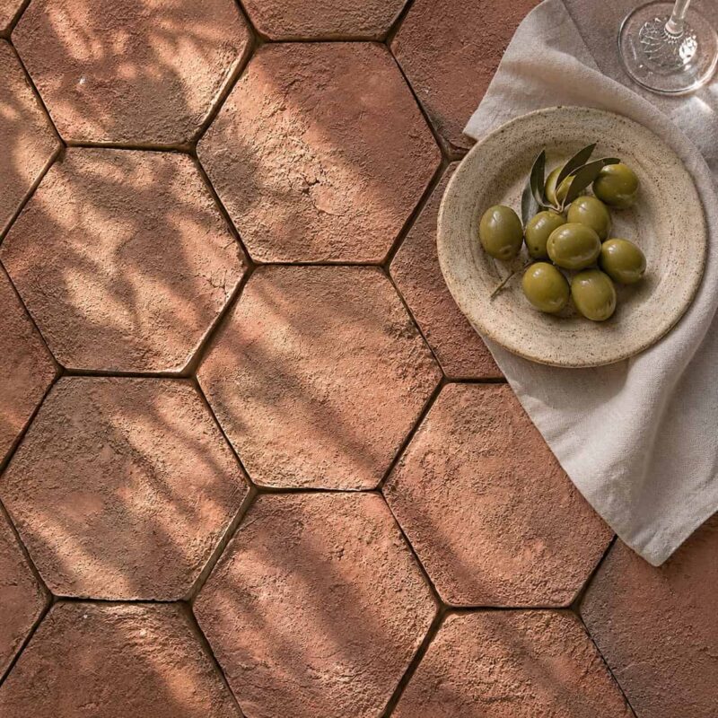 NK7 – Hexagon Terracotta Brick Tiles